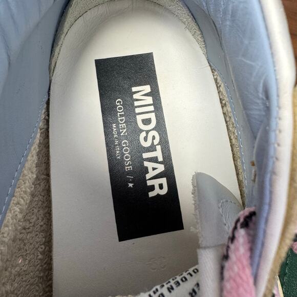 Golden Goose Silver Metallic Glitter Color Block Pattern High Top Sneakers 9 - Picture 9 of 9